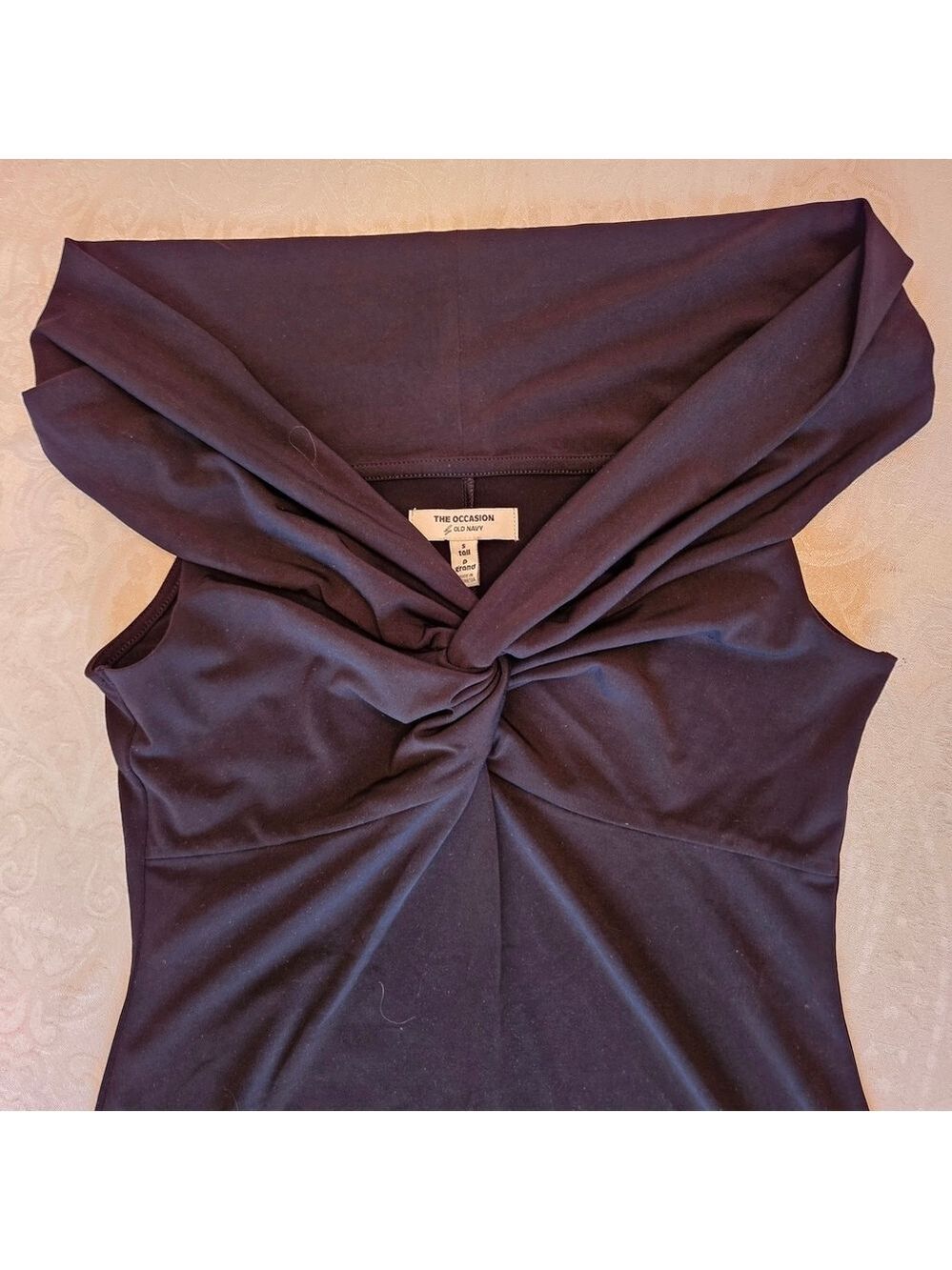 The Occasion by Old Navy Black Off the Shoulder Maxi Length Gown, S Tall - Picture 3 of 10